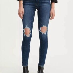 Levi's Mid Rise Ripped Skinny Jeans